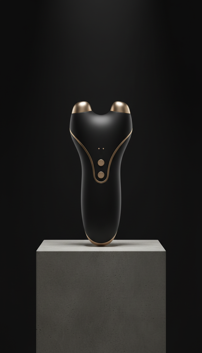 Advanced microcurrent facial tool with matte black finish